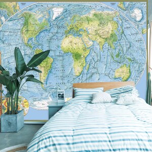 Seleção de mapa mundi 3d l1039 papel de parede removível papel de parede autoadesivo extra grande casca e bastão papel de parede mural aj papéis de parede