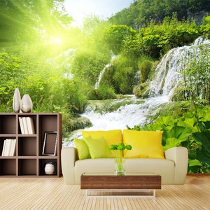 3D Schillernde grüne Licht R4474 abnehmbare Tapete selbstklebend Tapete extra groß Peel & Stick Tapete Tapete Wandbild AJ WALLPAPERS