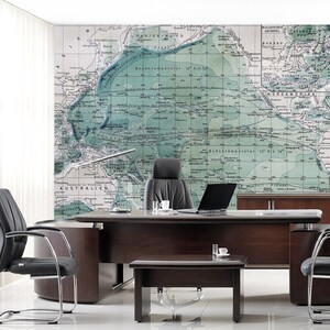 3D Elegante Mapa Verde L136 Papel de Parede Removível Papel de Parede Autoadesivo Extra Grande Peel & Stick Papel de Parede Mural AJ PAPÉIS DE PAREDE