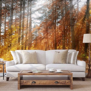 3D Sonnige Herbst Wald R4229 abnehmbare Tapete selbstklebend Tapete extra groß Peel & Stick Tapete Tapete Wandbild AJ WALLPAPERS