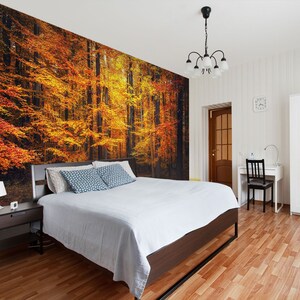 3D Herbst Wald L010 abnehmbare Tapete selbstklebende Tapete extra groß Peel & Stick Tapete Tapete Wandbild AJ TAPETEN