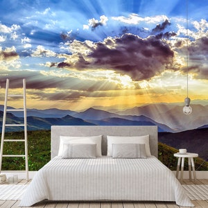 3D Nature Mountains R4354 Fondo de pantalla extraíble Fondo de pantalla autoadhesivo Papel tapiz extra grande Peel & Stick Wallpaper Mural AJ WALLPAPERS