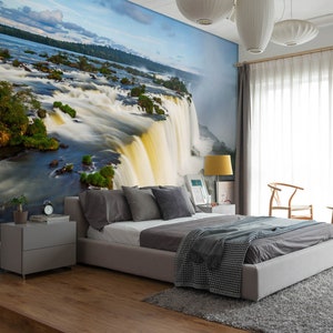Cascada amarillenta 3D L851 Papel tapiz extraíble Papel tapiz autoadhesivo Extra grande Peel & Stick Papel tapiz Papel tapiz Mural AJ FONDOS DE PANTALLA
