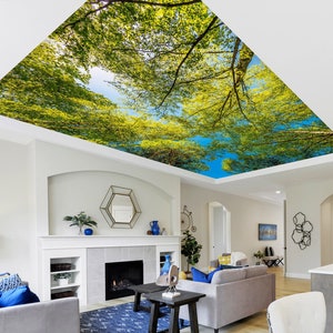 3D Cool Forest CA641 Deckentapete abnehmbare selbstklebende Tapete große Schale & Klebetapete Tapete Wandbild AJ TAPETEN