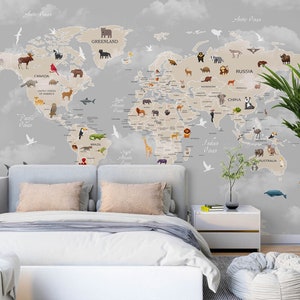 Arte 3d mapa mundi l2524 papel de parede removível autoadesivo papel de parede extra grande casca e bastão papel de parede mural aj