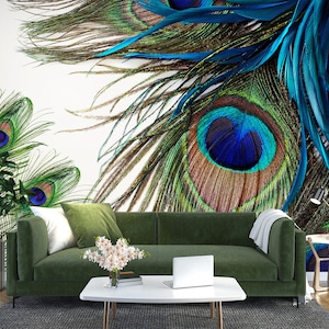 3D Pavão Pena L1124 Papel de Parede Removível Papel de Parede Autoadesivo Extra Grande Peel & Stick Papel de Parede Mural AJ PAPÉIS DE PAREDE