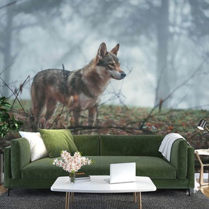 3D Waldtier Wolf L2764 Abnehmbare Tapete Selbstklebende Tapete Extra Großes Wandbild zum Abziehen & Aufkleben AJ WALLPAPERS