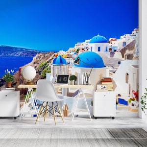 3D Mooie Santorini R1029 Verwijderbaar Behang Zelfklevend Behang Extra Grote Peel &Stick Wallpaper Wallpaper Mural AJ WALLPAPERS
