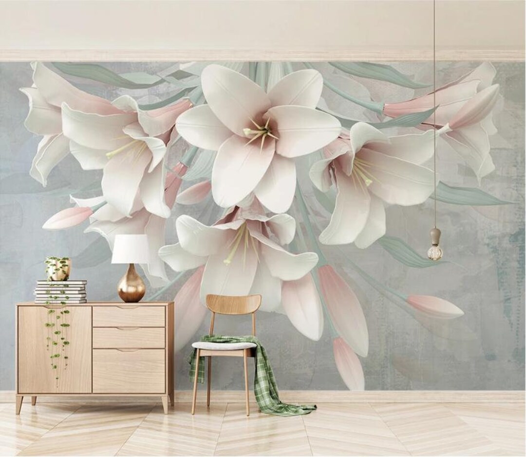 3D Pink Flower M435 Removable Wallpaper Self Adhesive - Etsy