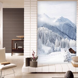 3D Snow Mountain Forest R4981 Fondo de pantalla extraíble Fondo de pantalla autoadhesivo Papel tapiz Extra grande Peel & Stick Wallpaper Wallpaper Mural AJ WALLPAPERS