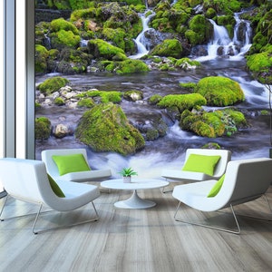 3D Flowing Water Charm L1215 Papel tapiz extraíble Papel tapiz autoadhesivo Extra grande Peel & Stick Papel tapiz Papel tapiz Mural AJ FONDOS DE PANTALLA