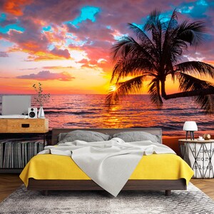 3D Sonnenuntergang Zeit Strand L2838 Entfernbare Tapete Selbstklebende Tapete Extra Großes Peel & Stick-Tapete Wandbild AJ WALLPAPERS