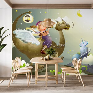 3D Happy Girl L1459 Ablösbare Tapete selbstklebende Tapete Extra große Peel & Stick Wallpaper Wallpaper Wandbild AJ HINTERGRUNDBILDER