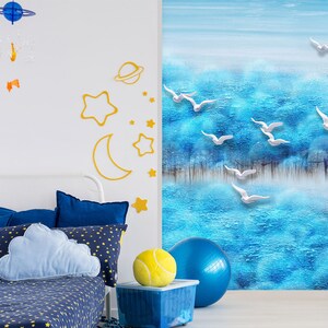 3D Blue Forest R1558 abnehmbare Tapete selbstklebend Tapete extra groß Peel & Stick Tapete Tapete Wandbild AJ WALLPAPERS