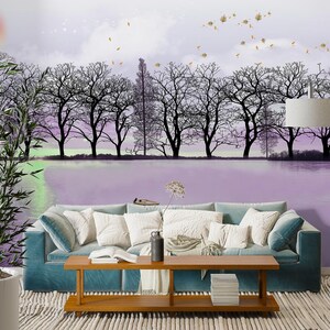 3D Winter Baum L2319 Entfernbare Tapete Selbstklebende Tapete Extra Großes Wandbild zum Abziehen und Aufkleben AJ WALLPAPERS