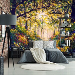 3D Wald kleine Blumen R6114 abnehmbare Tapete selbstklebend Tapete extra groß Peel & Stick Tapete Tapete Wandbild AJ WALLPAPERS