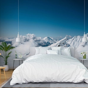 3D Snow Mountain L2033 Papel pintado removible Papel pintado autoadhesivo Extra grande Peel & Stick Wallpaper Mural AJ WALLPAPERS