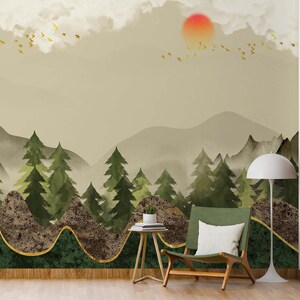 3D Pinienwald L2217 Entfernbare Tapete Selbstklebende Tapete Extra Großes Wandbild zum Abziehen und Aufkleben AJ WALLPAPERS