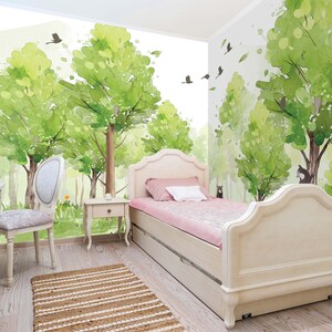 3D Baum mit Vögeln L20 abnehmbare Tapete selbst klebende Tapete Extra große Peel & Stick Wallpaper Wallpaper Wandbild AJ WALLPAPERS