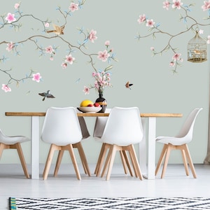 3D Niedlicher Vogelkäfig R1278 abnehmbare Tapete selbstklebend Tapete extra groß Peel & Stick Tapete Tapete Wandbild AJ WALLPAPERS