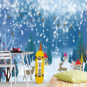 3D Traum Schneeflocken R1179 abnehmbare Tapete selbstklebend Tapete extra groß Peel & Stick Tapete Tapete Wandbild AJ WALLPAPERS