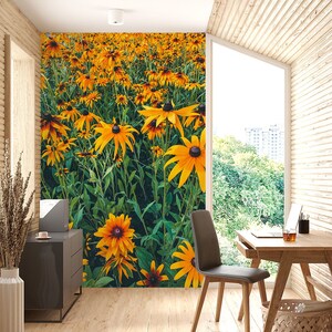 3D Rudbeckia Blumen L1455 Ablösbare Tapete selbstklebende Tapete Extra große Peel & Stick Wallpaper Tapete Wandbild AJ HINTERGRUNDBILDER