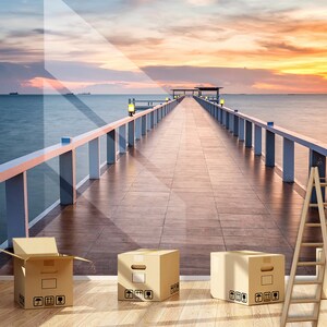 3D Gentle Calm Sea R4658 abnehmbare Tapete selbstklebend Tapete extra groß Peel & Stick Tapete Tapete Wandbild AJ WALLPAPERS