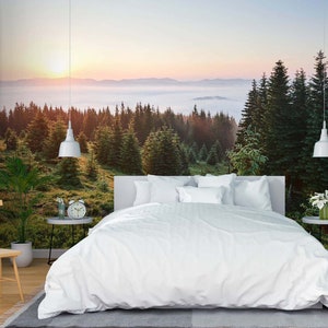 3D Pine Forest L2179 Papel de parede removível Papel de parede autoadesivo Extra grande Peel & Stick Papel de parede Mural AJ WALLPAPERS