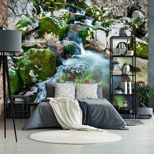 3D melierte grüne Moos L1195 abnehmbare Tapete selbstklebende Tapete extra groß Peel & Stick Tapete Tapete Wandbild AJ WALLPAPERS