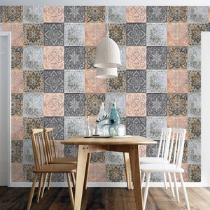 3D Square Retro Patterns R6397 Fondo de pantalla extraíble Fondo de pantalla autoadhesivo Papel tapiz extra grande Peel & Stick Wallpaper Mural AJ WALLPAPERS