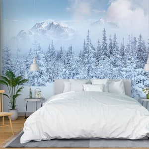 3D Schneewald L2155 Ablösbare Tapete selbstklebende Tapete Extra große Peel & Stick Wallpaper Wallpaper Wandbild AJ HINTERGRUNDBILDER