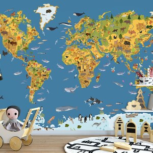 3D Cartoon Meerestiere L1015 abnehmbare Tapete selbstklebende Tapete extra groß Peel & Stick Tapete Tapete Wandbild AJ WALLPAPERS