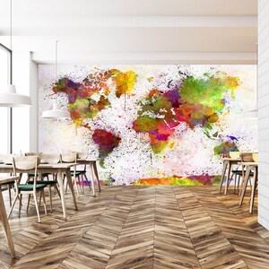 Mapa aquarela 3d l957 papel de parede removível autoadesivo papel de parede extra grande peel & stick papel de parede mural aj