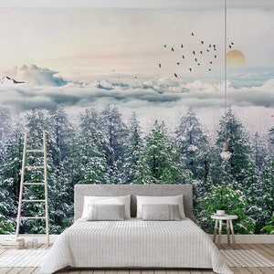 3D Snow Hill Navidad A281 Fondo de pantalla extraíble Autoadhesivo Fondo de pantalla extra grande Peel & Stick Wallpaper Mural AJ WALLPAPERS