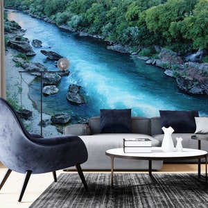 3D Blue River Record L1431 Papel tapiz extraíble Papel pintado autoadhesivo Extra grande Peel & Stick Papel tapiz Papel tapiz Mural AJ FONDOS DE PANTALLA