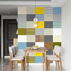 3D Cute Squares L1671 Papel pintado removible Papel pintado autoadhesivo Extra grande Peel & Stick Wallpaper Mural AJ WALLPAPERS