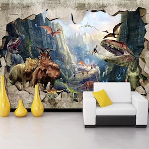 3D Ancient Dinosaur World R4839 Tapeta samoprzylepna, zdejmowana, ekstra duża, samoprzylepna, tapeta ścienna, tapeta AJ WALLPAPERS