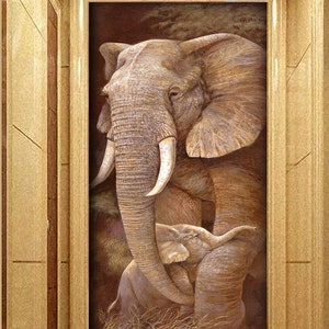 3D Elephant E254 Fonds peint amovible Self Adhesive Wallpaper Extra Large Peel - Stick Wallpaper Wallpaper Mural AJ WALLPAPER Wallpaper AJ WALLPAPER