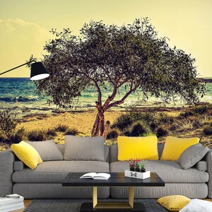 3D Strand Quiet Tree L1536 Abnehmbare Tapete selbstklebende Tapete Extra große Peel & Stick Wallpaper Wallpaper Wandbild AJ HINTERGRUNDBILDER