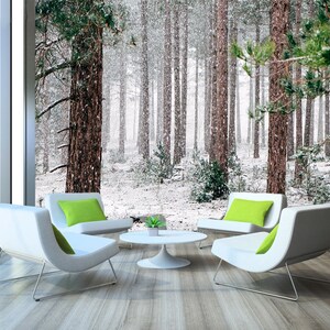3D Schneewald R11386 abnehmbare Tapete selbstklebend Tapete extra groß Peel & Stick Tapete Tapete Wandbild AJ WALLPAPERS
