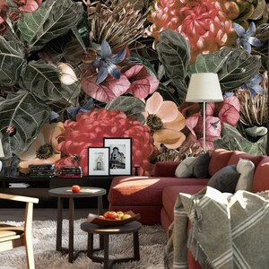 3D Metallic Blue Lilies L1655 Removable Wallpaper Self Adhesive Wallpaper Extra Large Peel & Stick Wallpaper Wallpaper Mural AJ WALLPAPERS