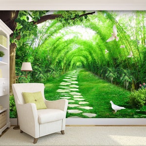 3D Park Stone Path R4500 Papier peint amovible Papier peint autocollant Extra Large Peel & Stick Wallpaper Wallpaper Mural AJ WALLPAPERS