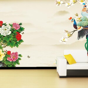 3D Blume Vogel A916 abnehmbare Tapete selbstklebende Tapete Extra große Peel & Stick Wallpaper Wallpaper Wandbild AJ WALLPAPERSS