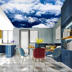 3D Snow Mountains CA2847 Papel tapiz de techo Removible Autoadhesivo Papel pintado Grande Peel & Stick Papel tapiz Papel tapiz Mural AJ WALLPAPERS