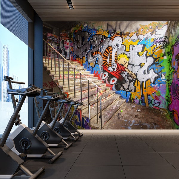 3D Cartoon Escaleras MM09 Desmontable fondo de pantalla comercial autoadhesivo comerciante de negocios fondo de pantalla extra grande Peel & Stick AJ WALLPAPERS