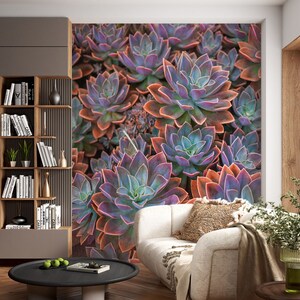 Papel de parede 3d suculento lotus l1078 removível, autoadesivo, extra grande, casca e bastão, mural aj
