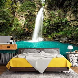 3D Mountain Waterfall L1831 Papel pintado removible Papel pintado autoadhesivo Extra grande Peel & Stick Wallpaper Mural AJ WALLPAPERS