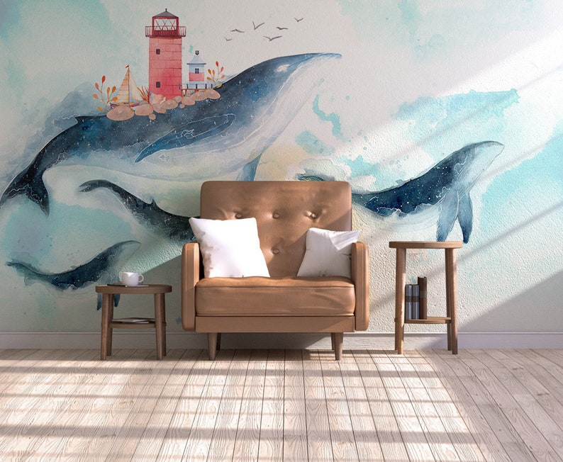 3D Lighthouse Dolphin A1284 Removable Wallpaper Self Adhesive Wallpaper Extra Large Peel /& Stick Wallpaper Wallpaper Mural AJ WALLPAPERSS