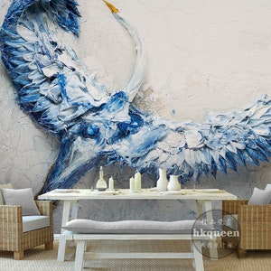 3D Swan D436 abnehmbare Tapete selbstklebende Tapete Extra große Peel & Stick Wallpaper Wallpaper Wandbild AJ WALLPAPERS