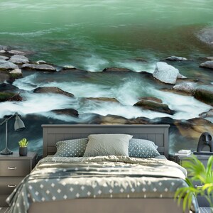 3D Tranquil Green Water L1854 Papel pintado extraíble Papel tapiz autoadhesivo Extra grande Peel & Stick Papel tapiz Papel tapiz Mural AJ FONDOS DE PANTALLA